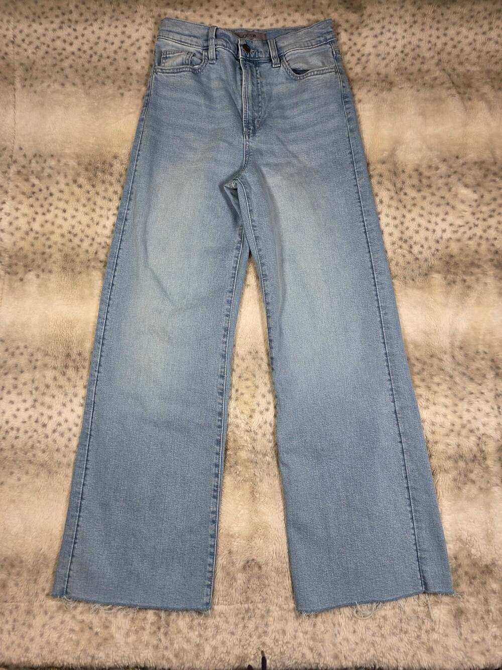 Joe's Jeans Clarissa Wide Leg Jeans 26 Light Wash High Rise Raw Hem